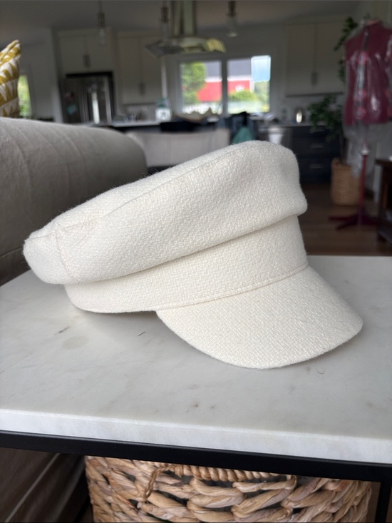 Mango Accessories - Mango Cream Quilted Baker Boy Hat